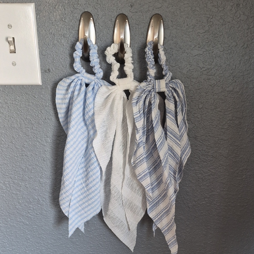 Hair Scrunchies With Faux Scarves 3 Pack